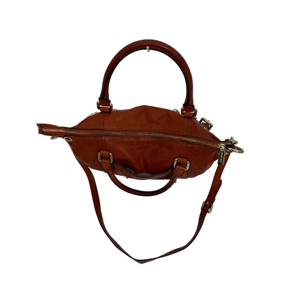 Michael Kors Luxury Burnt Orange Genuine Leather Large Slim Satchel Shoulder Bag - Picture 16 of 16
